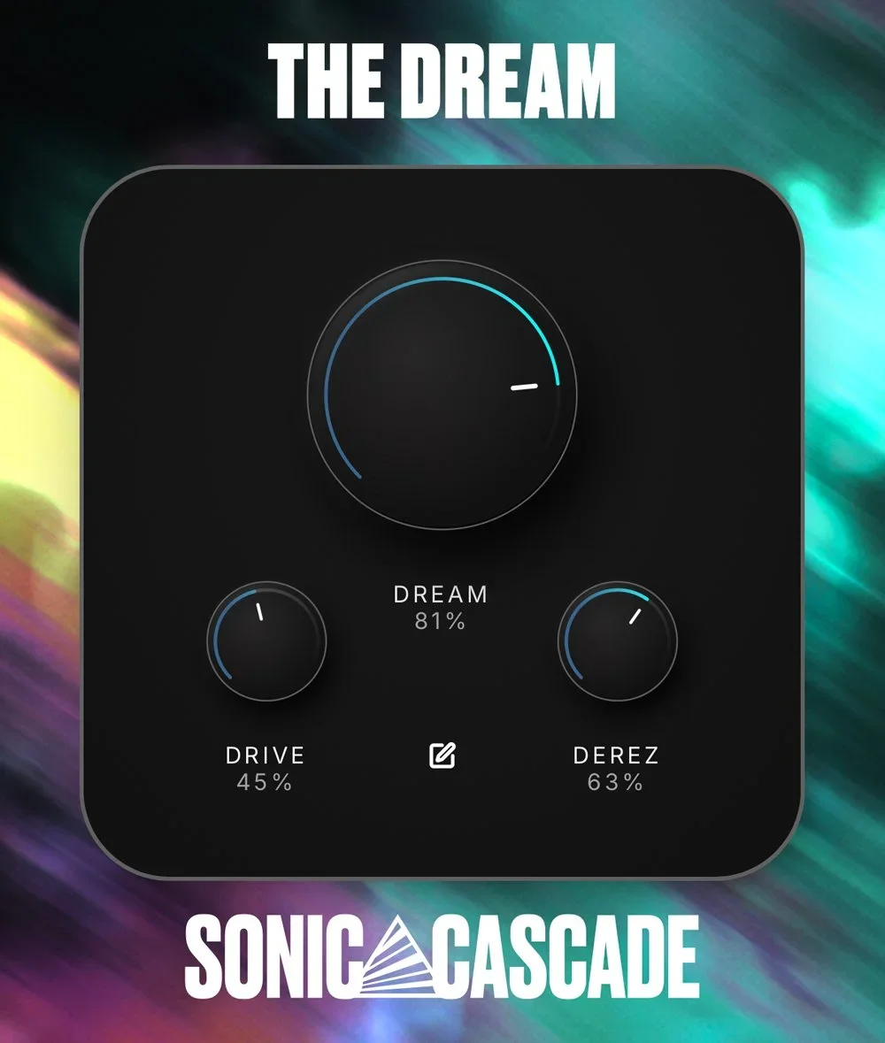 THE DREAM plugin interface with Dream, Drive and Derez controls