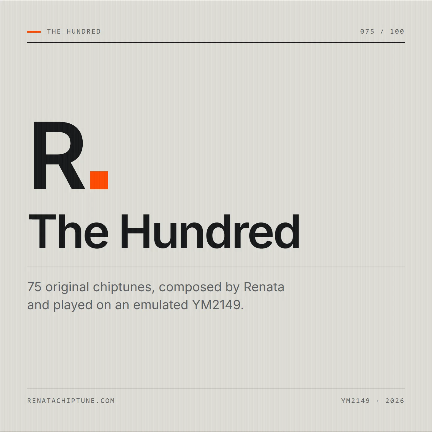 The Hundred 75 Chiptunes cover artwork by Renatachiptune