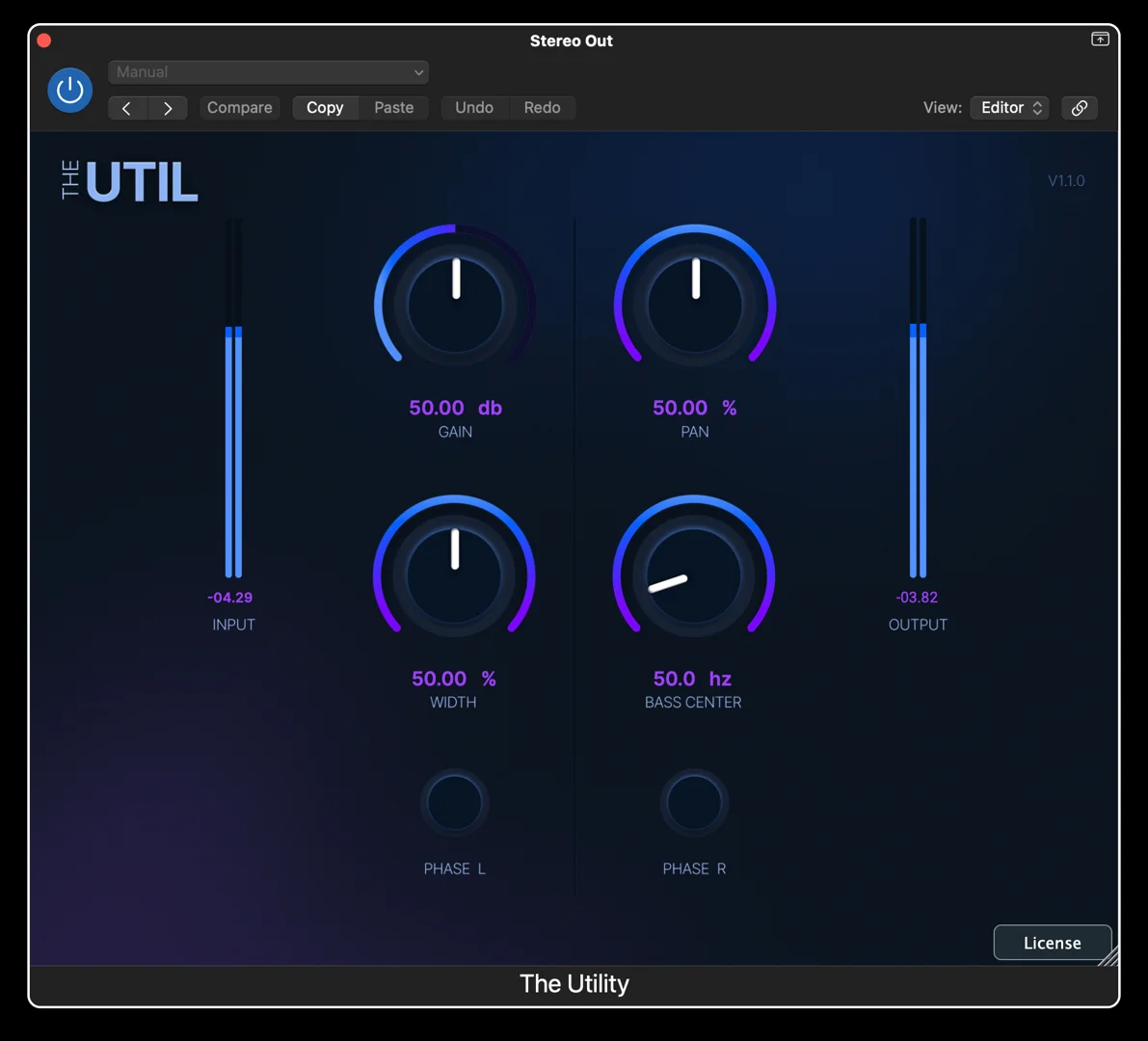 The Util plugin interface by Cr8ive Audio