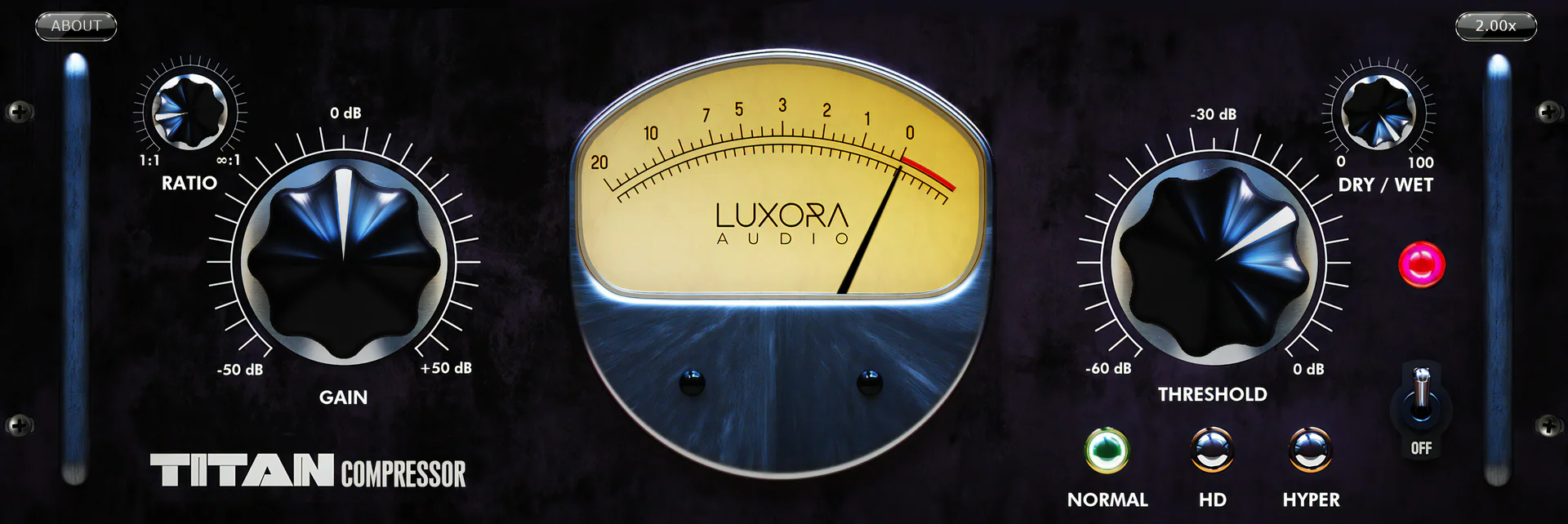 Titan Tube Compressor vari-mu compressor plugin interface by Luxora Audio