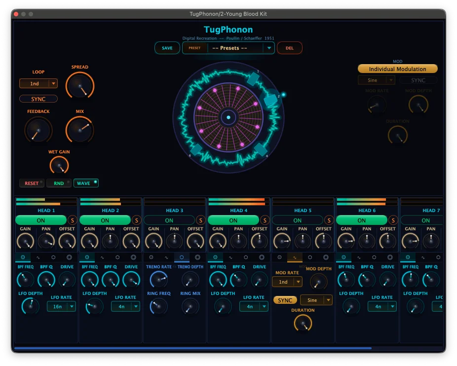 TugPhonon rotating tape delay interface by Tuğrul Akyüz