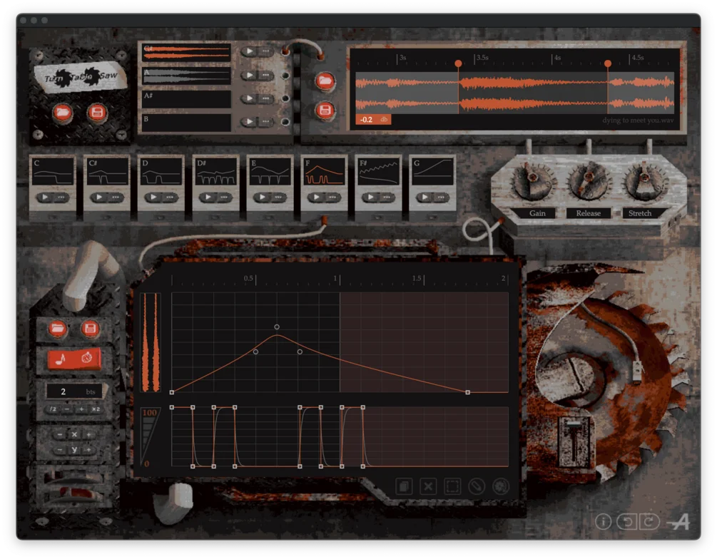 Armory TurnTableSaw scratch instrument plugin interface