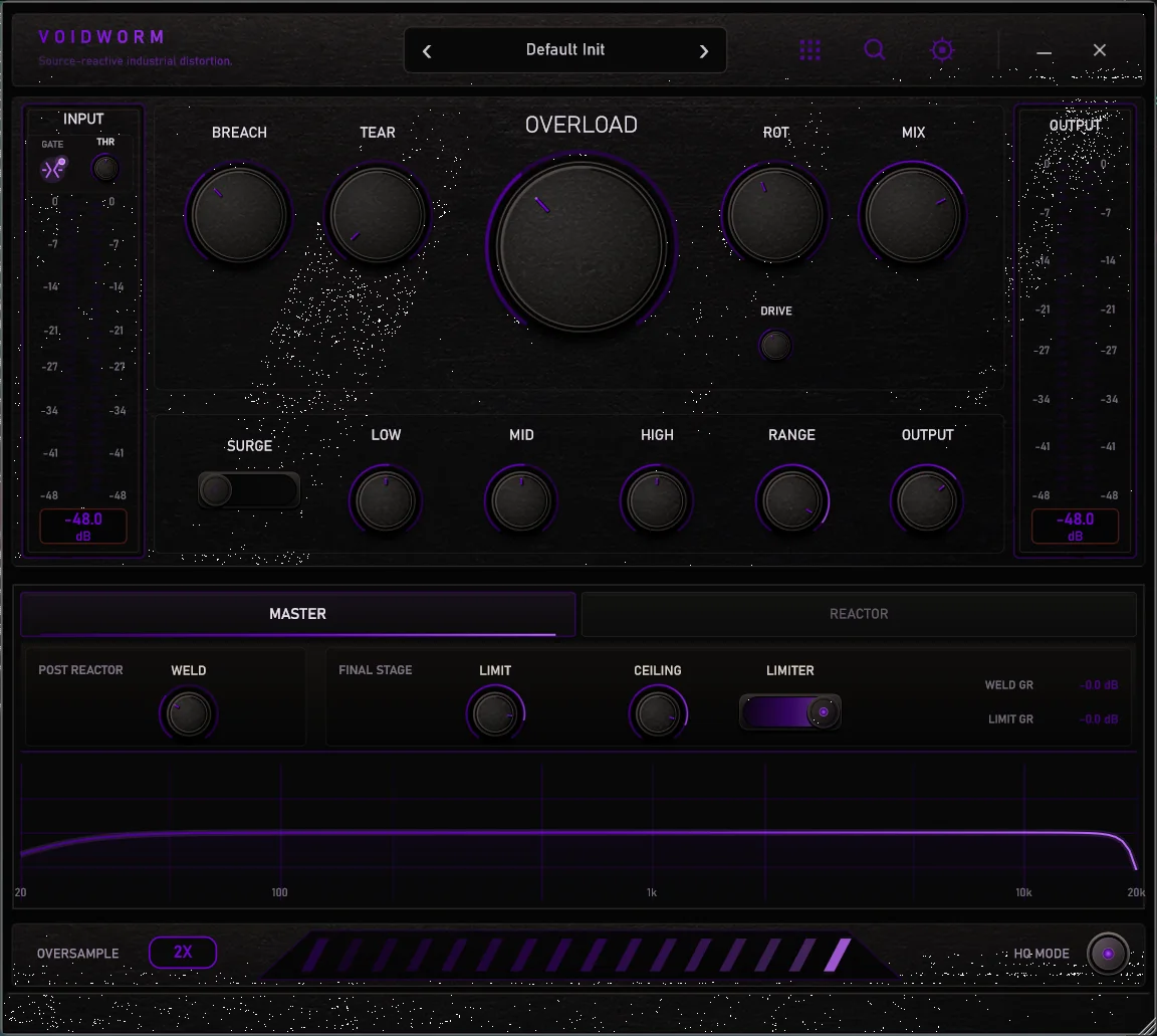 VOIDWORM industrial distortion plugin interface