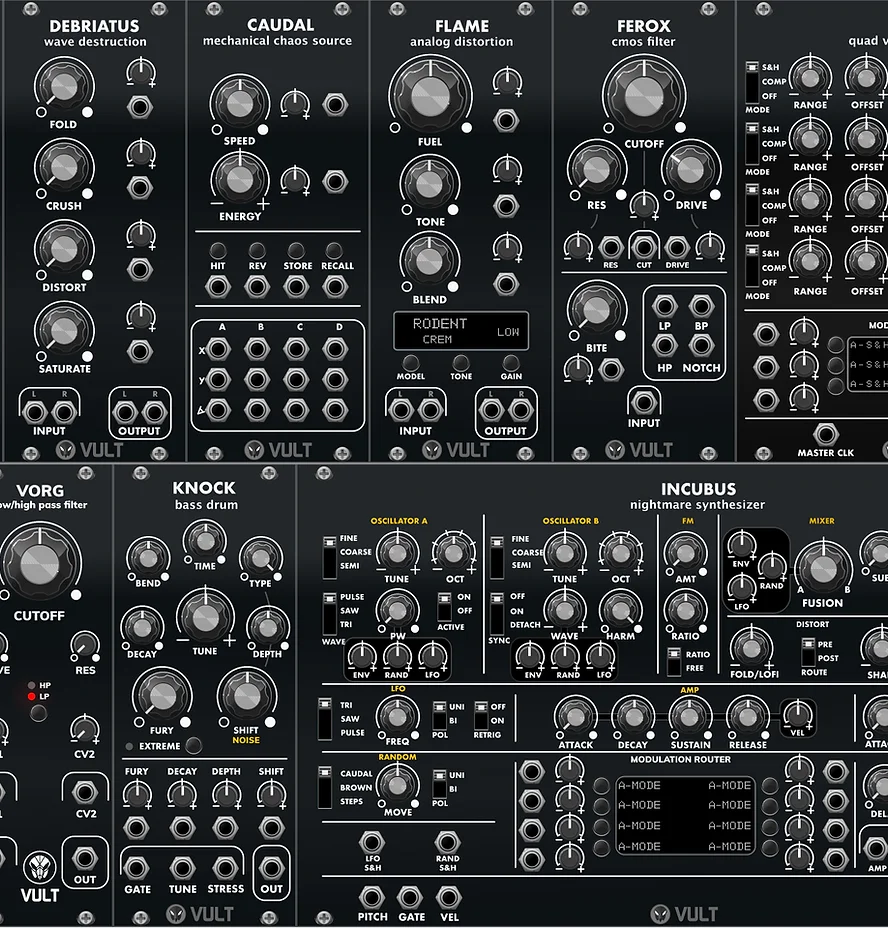 Vult Modules interfaces in VCV Rack