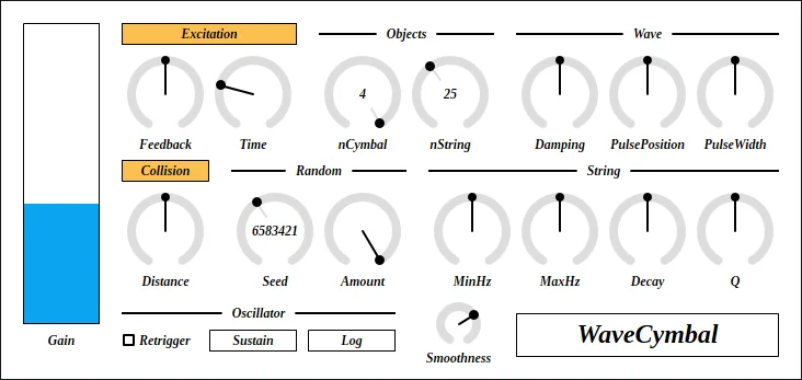 WaveCymbal metallic percussion synthesizer interface by Uhhyou
