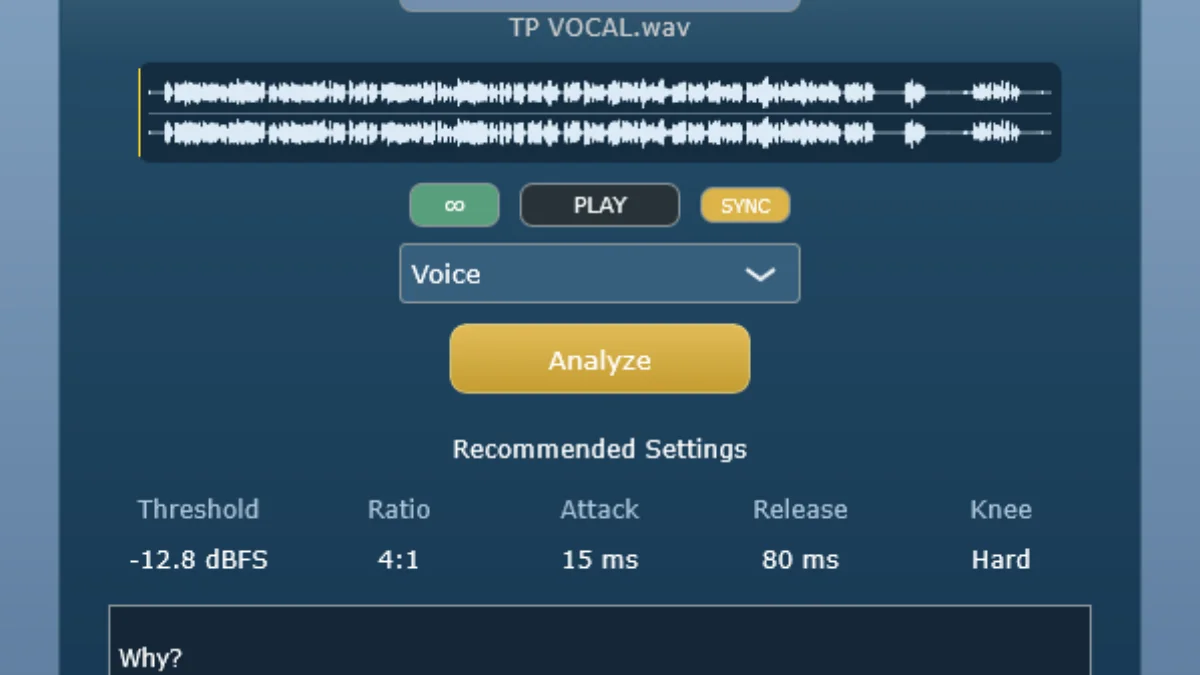 Sintelab XF Comp compression-assistant plug-in interface