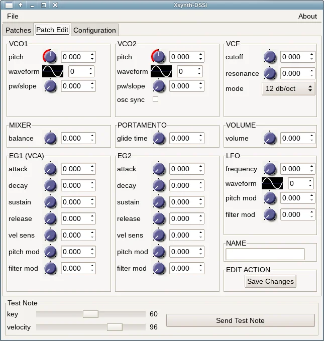 Xsynth-DSSI software synthesizer editor interface