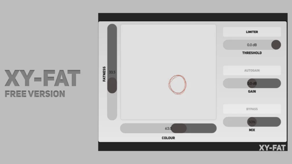 XY-FAT stereo fattener plugin interface by 23DSP