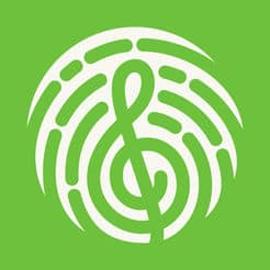 A green circle with a treble clef logo designed for Yousician's SEO campaign.