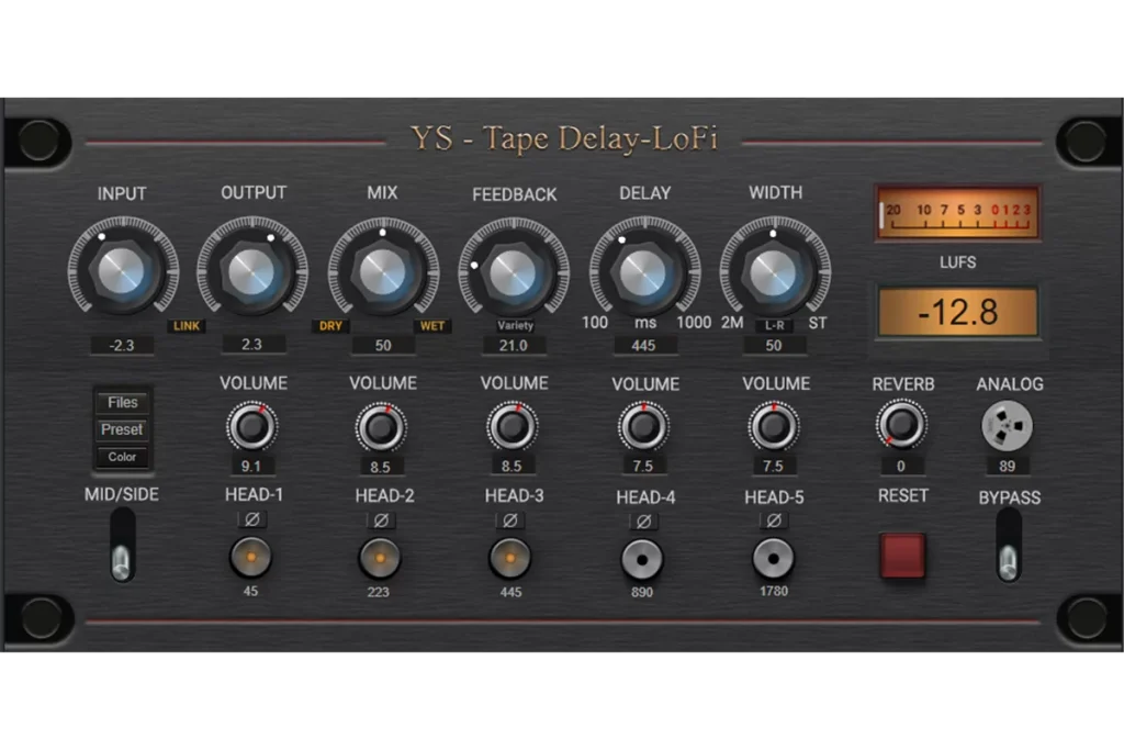 YS - Tape Delay LoFi plugin interface